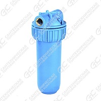 Магистральный фильтр "Thermofix" (3/4" колба с гайкой, 10", хол. вода, синий, с картриджем) (ТС-10К1