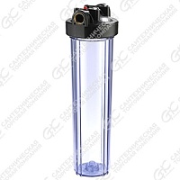 Магистральный фильтр "Thermofix" (1" ВВ, 20", хол. вода, прозрачный, с картриджем) (ТС-20BB02)